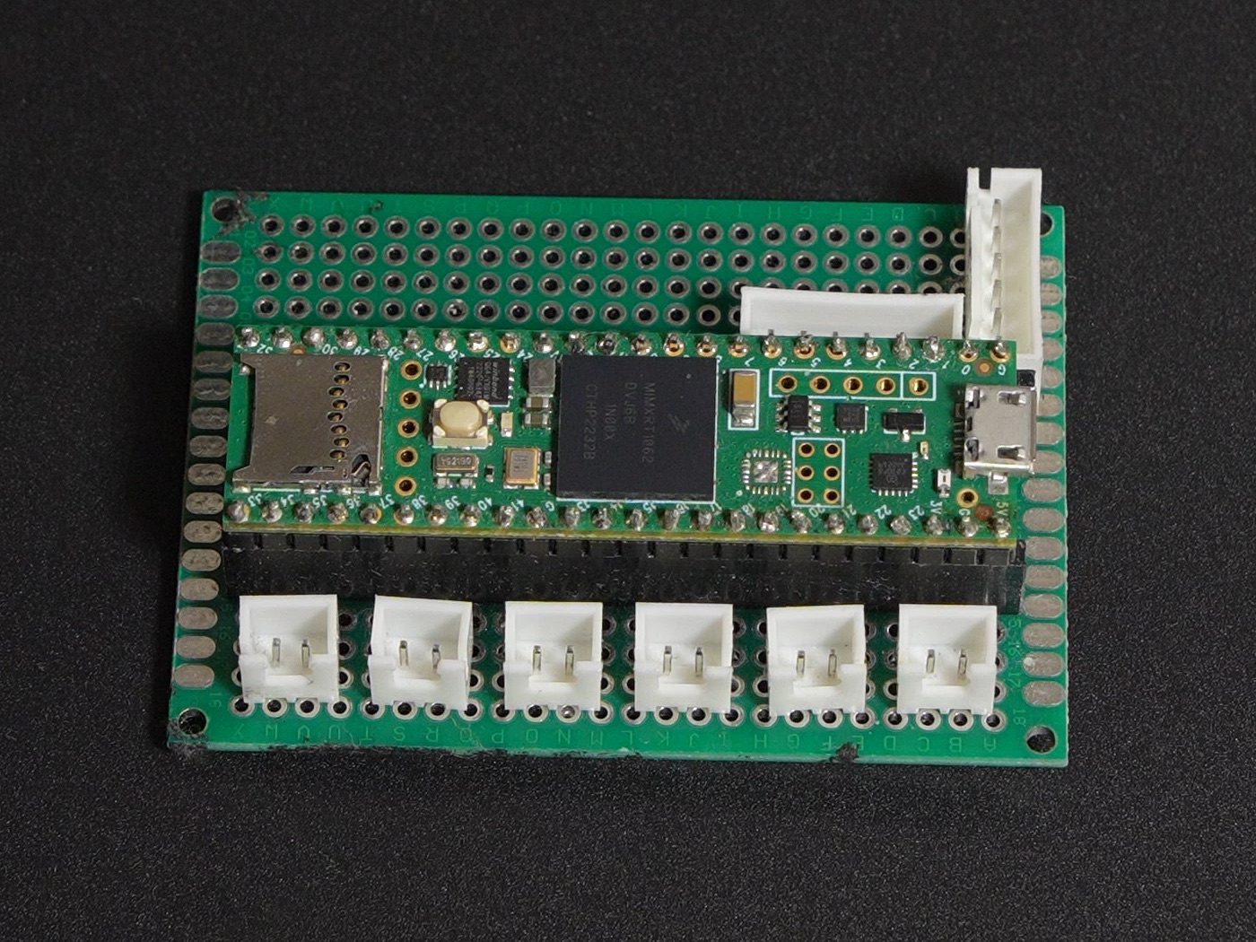 V1 robot controller: a Teensy 4.1 on perfboard