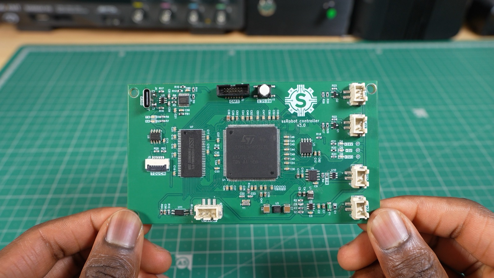 V3 robot controller PCB with the STM32H7R7