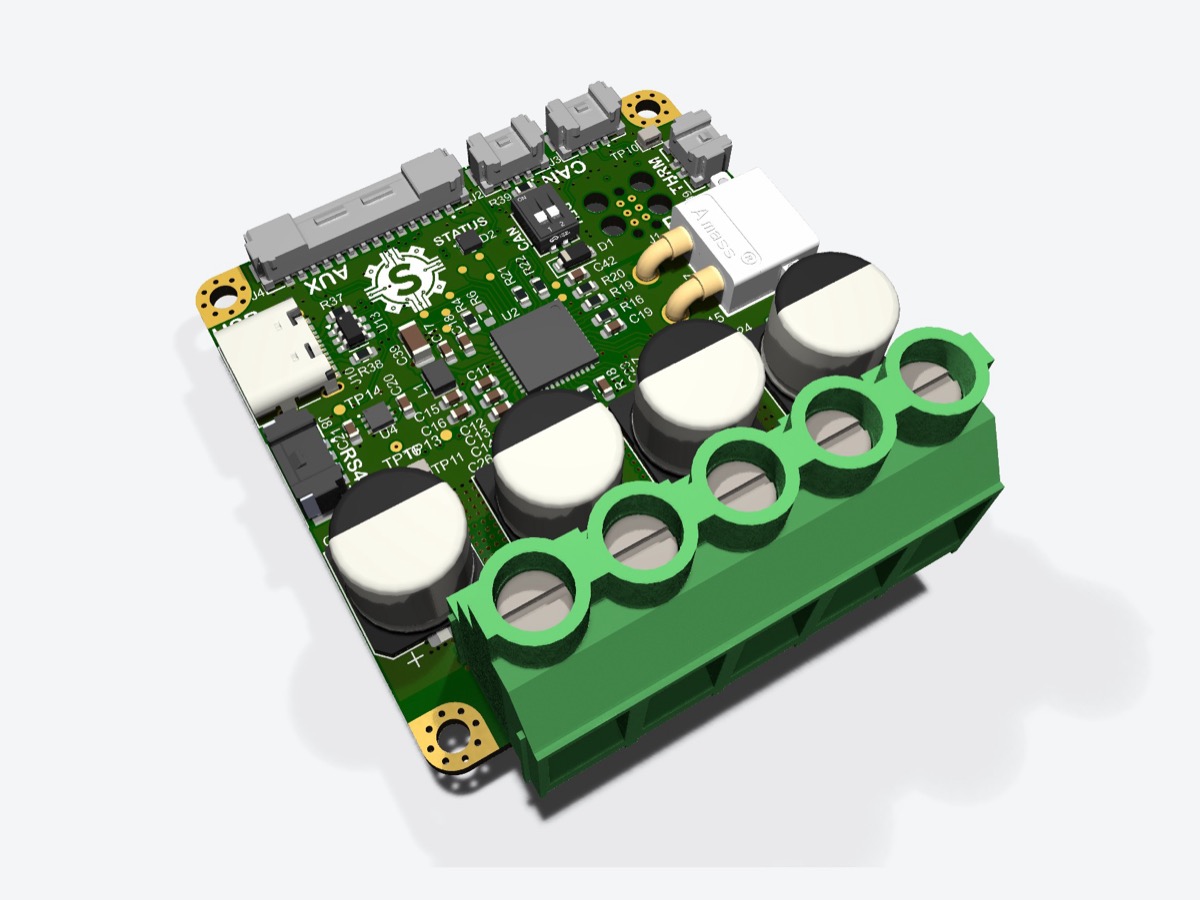 FOC motor driver PCB render