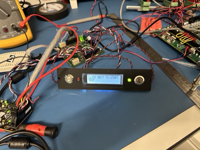 Bench prototype of the LCD panel, wired up on the bench