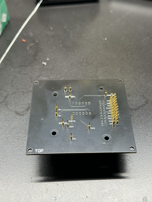 Pogo pin plate on the bench
