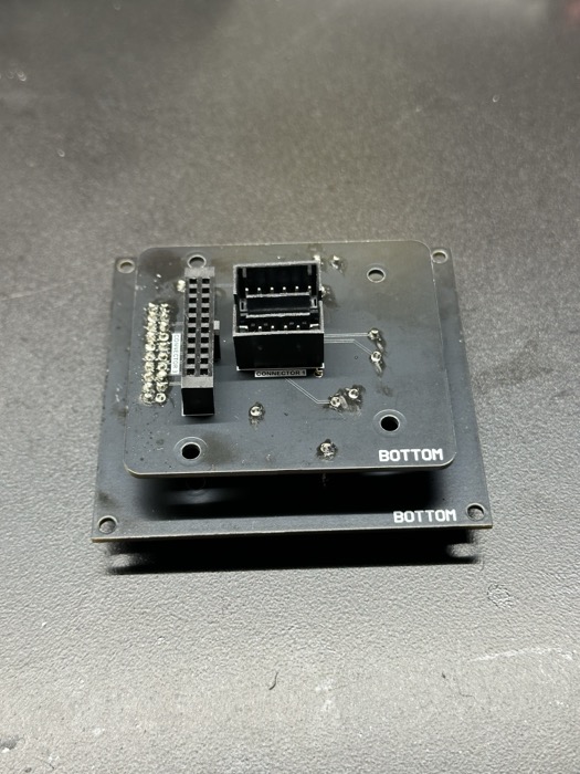 Bottom of the pogo pin plate with connectors