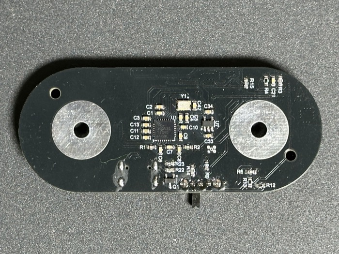 Assembled ECG chest strap board, bottom side