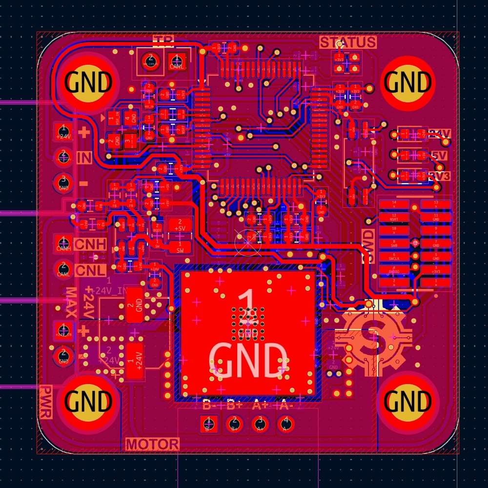 PCB layout of the NEMA 17 driver
